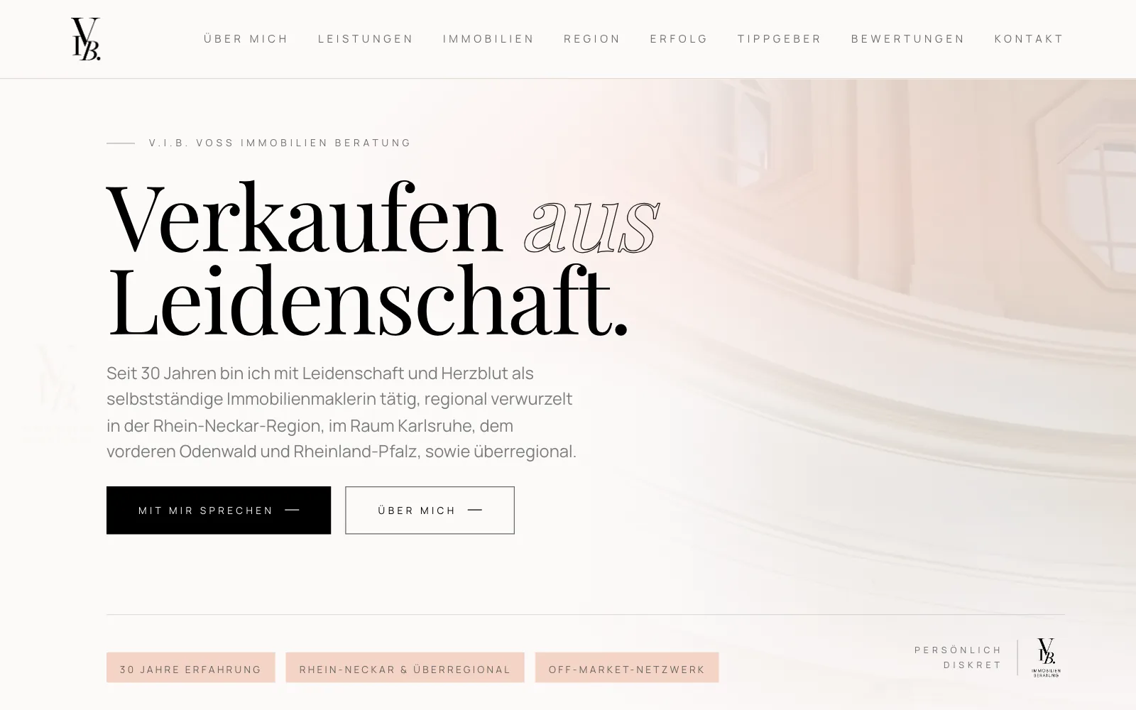 Screenshot der Website V.I.B. Voß Immobilien Beratung